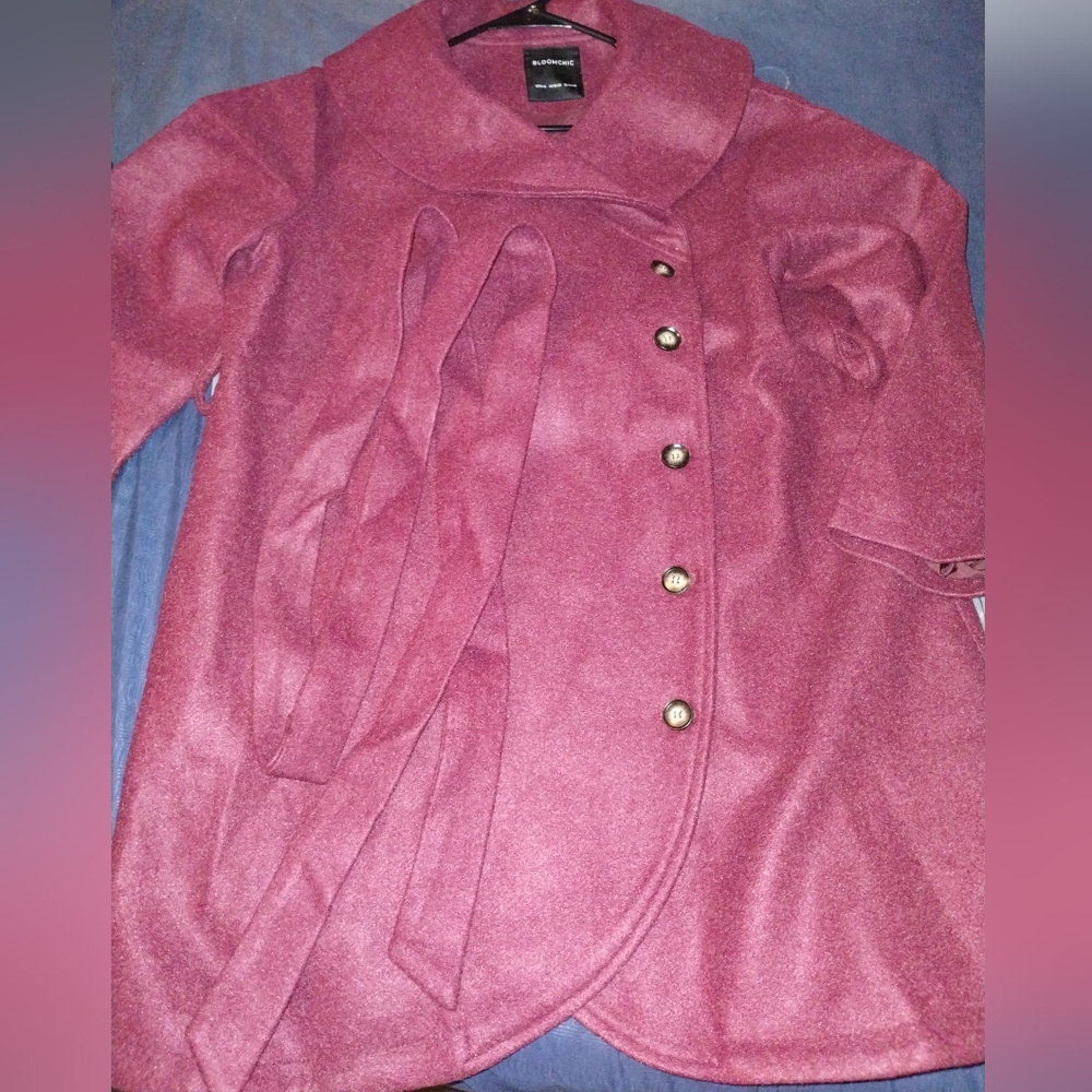 Bloomchic 14-16 size Burgundy Coat NWT - Picture 4 of 10